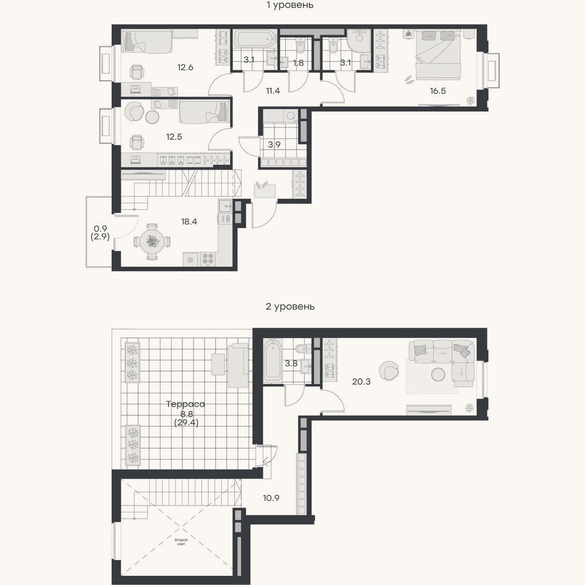 Планировка: 4+ к, 118,3 м²
