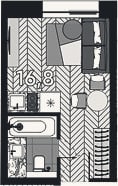 Планировка: Студия, 16,8 м²