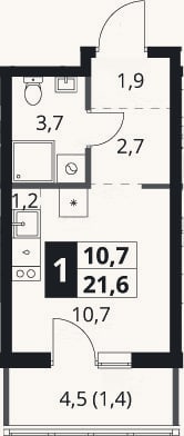 Планировка: Студия, 20,2 м²