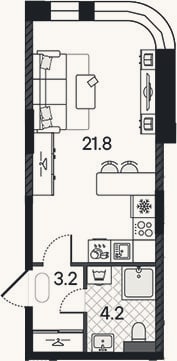 Планировка: Студия, 29,2 м²