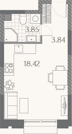 Планировка: Студия, 26,1 м²