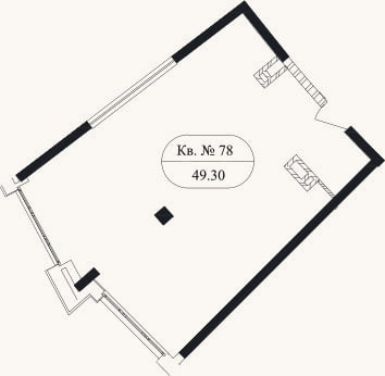 Планировка: Своб. план., 48,6 м²