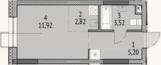 Планировка: Студия, 23,5 м²