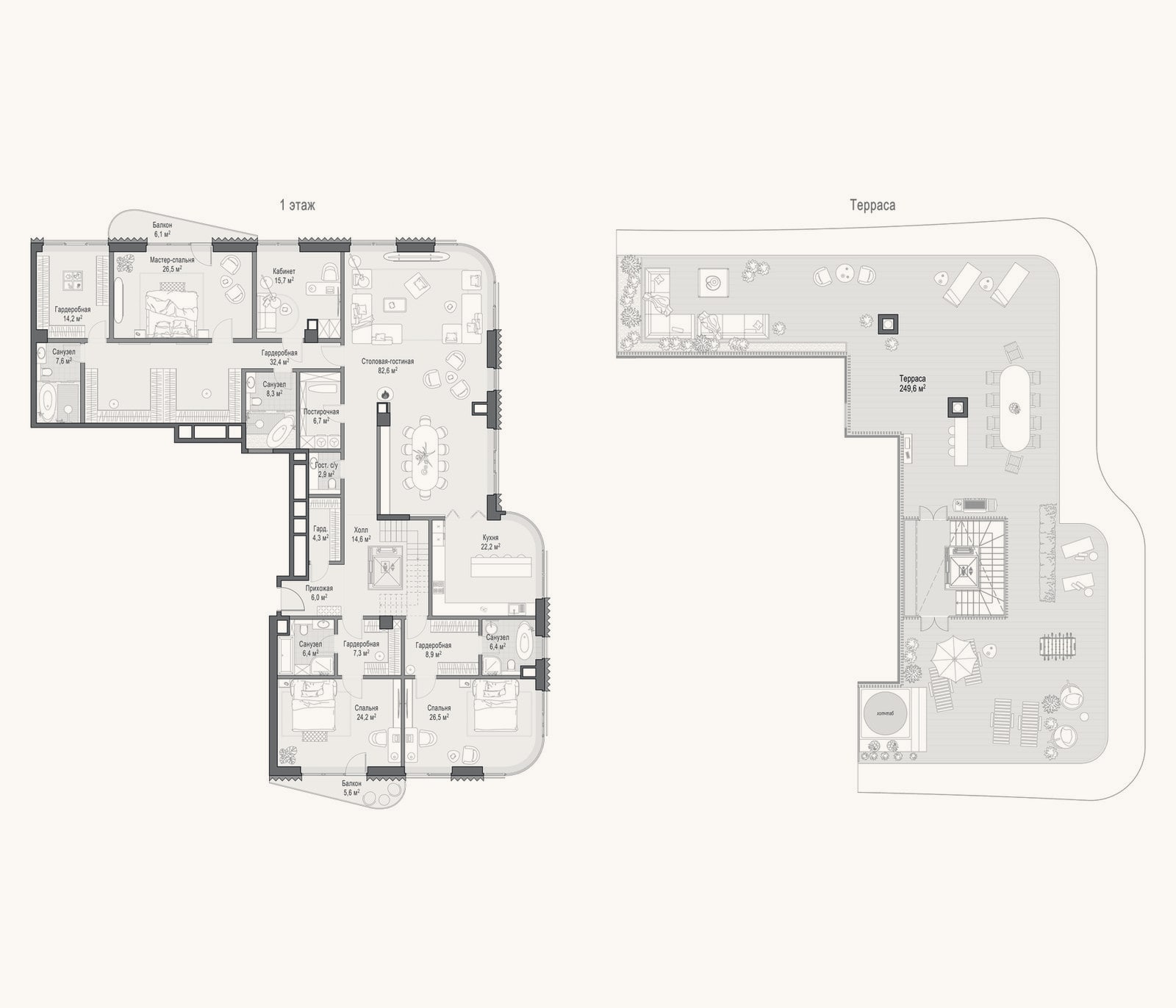 Планировка: Своб. план., 334,5 м²