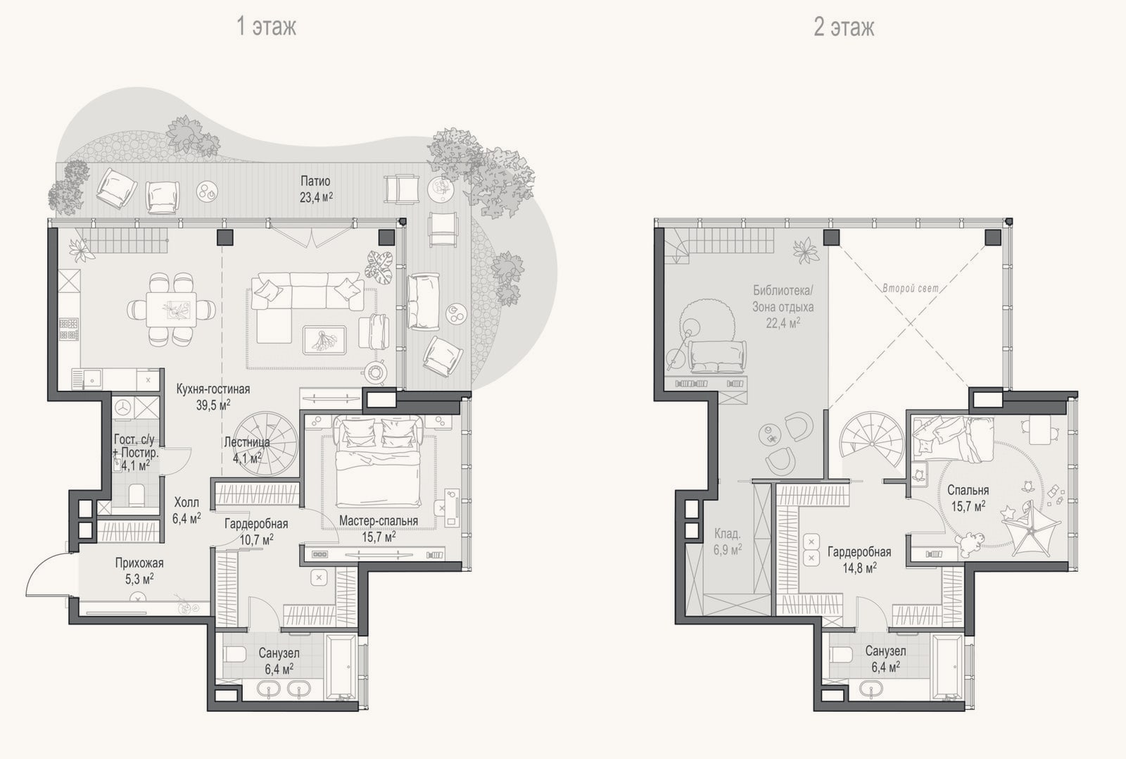 Планировка: 3-к, 129,1 м²