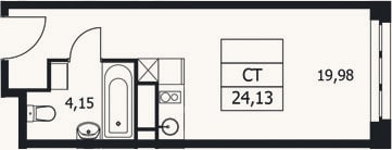 Планировка: Студия, 24,1 м²