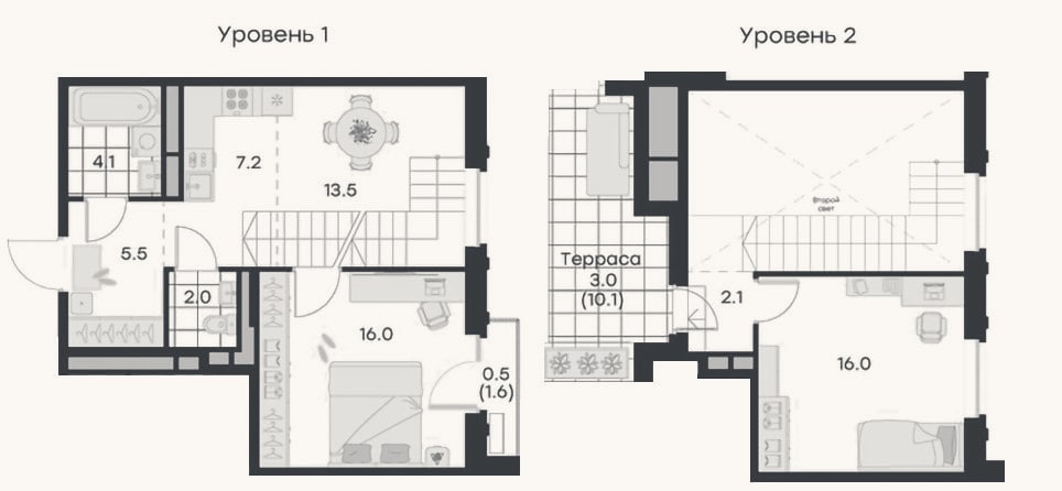 Планировка: 3-к, 66,4 м²