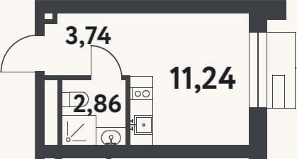 Планировка: Студия, 17,8 м²