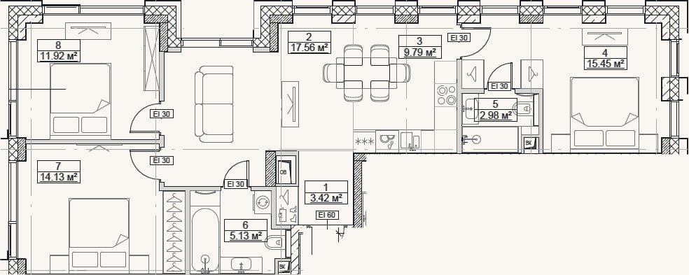 Планировка: 4+ к, 80,4 м²
