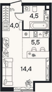 Планировка: Студия, 28,5 м²