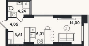 Планировка: Студия, 31,1 м²