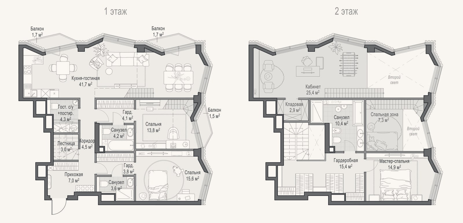 Планировка: 4+ к, 145,3 м²
