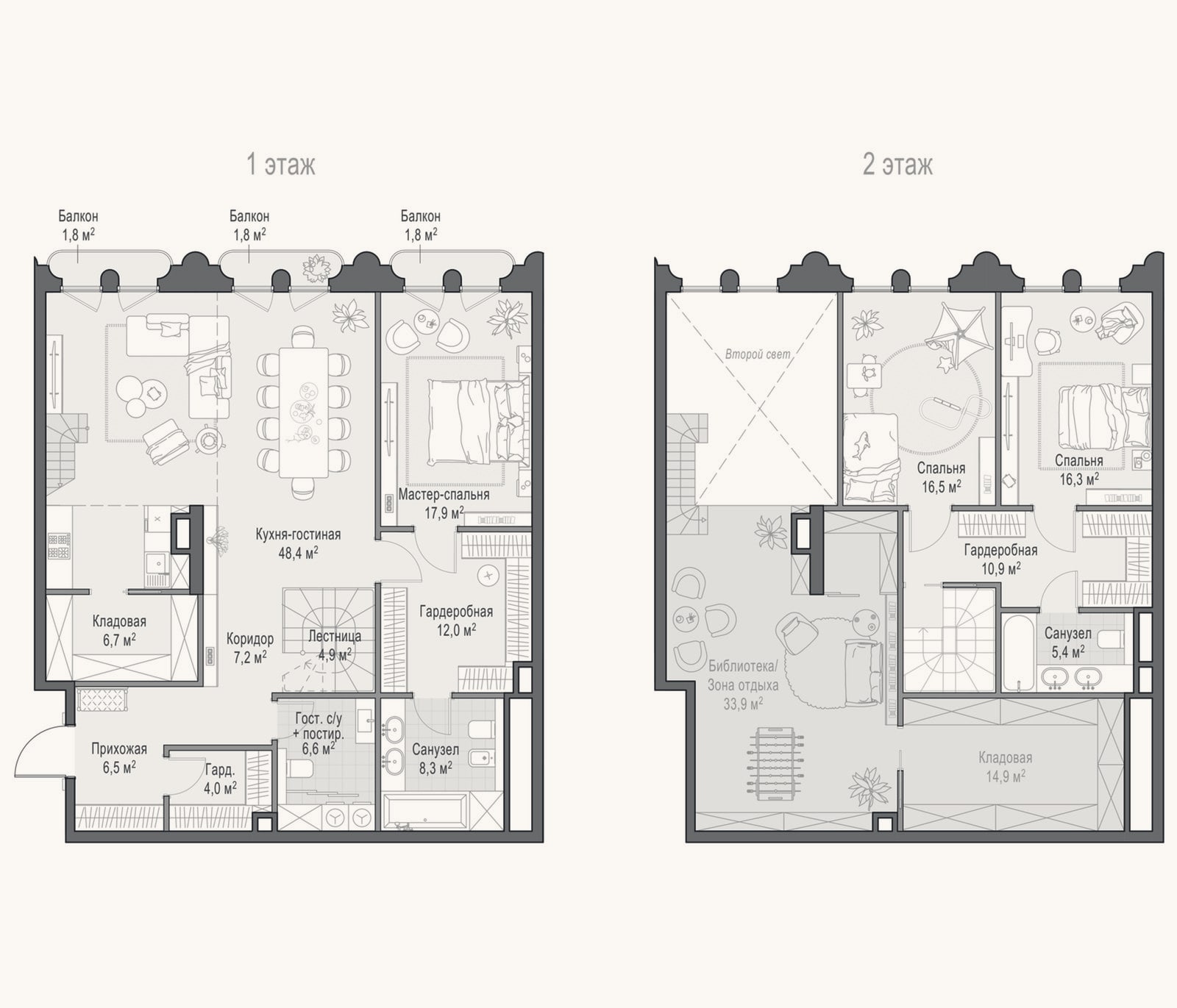 Планировка: 4+ к, 174,7 м²