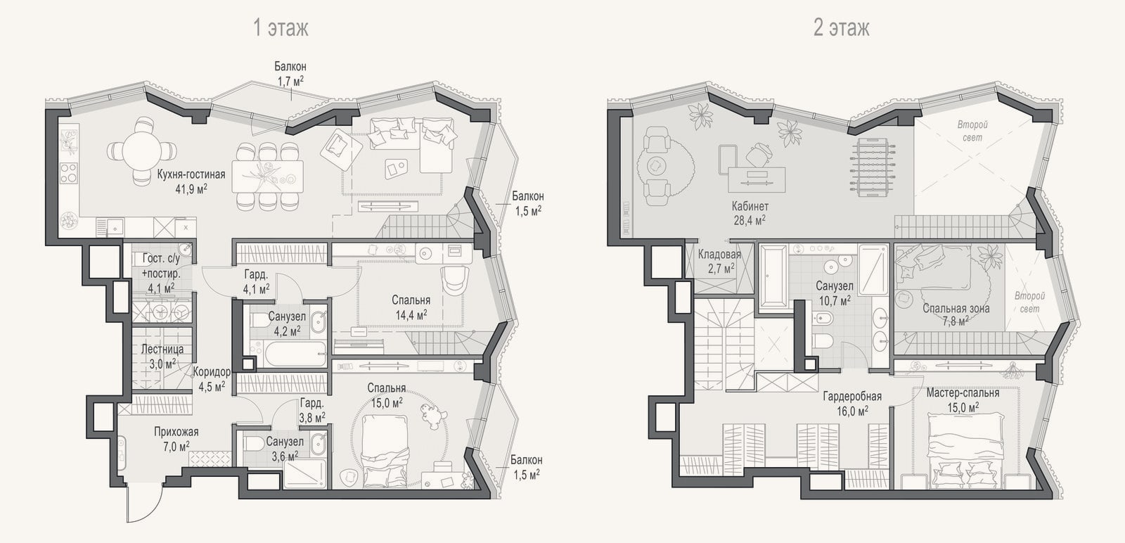 Планировка: 4+ к, 148,3 м²