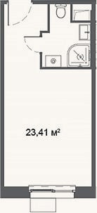 Планировка: Студия, 23,4 м²