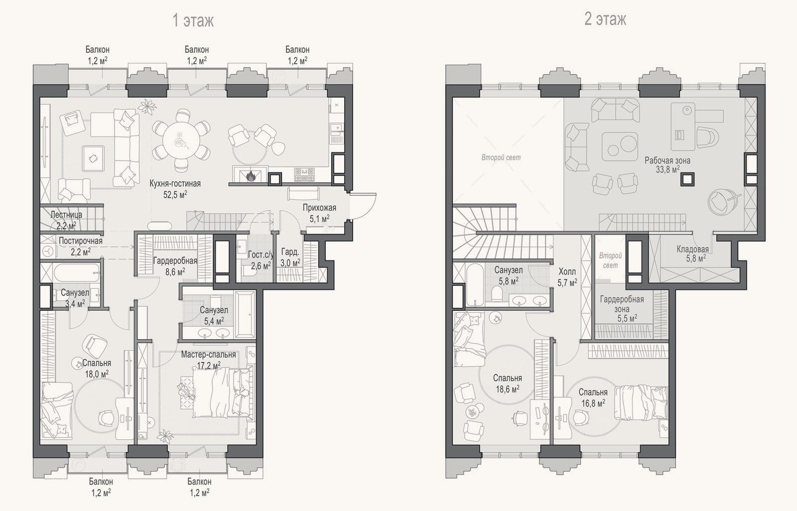 Планировка: 4+ к, 168,6 м²