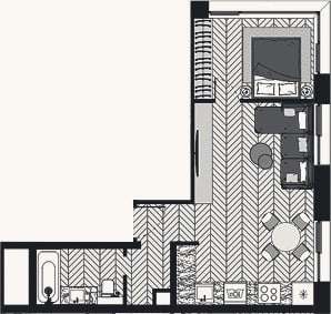Планировка: 2-к, 37,1 м²