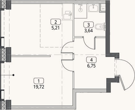 Планировка: Студия, 35,3 м²