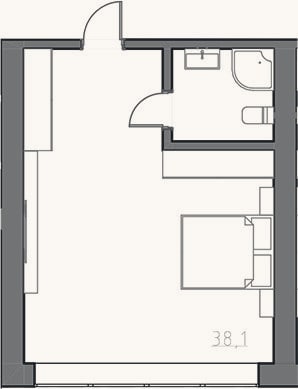 Планировка: Студия, 40 м²