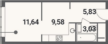 Планировка: Студия, 30,1 м²