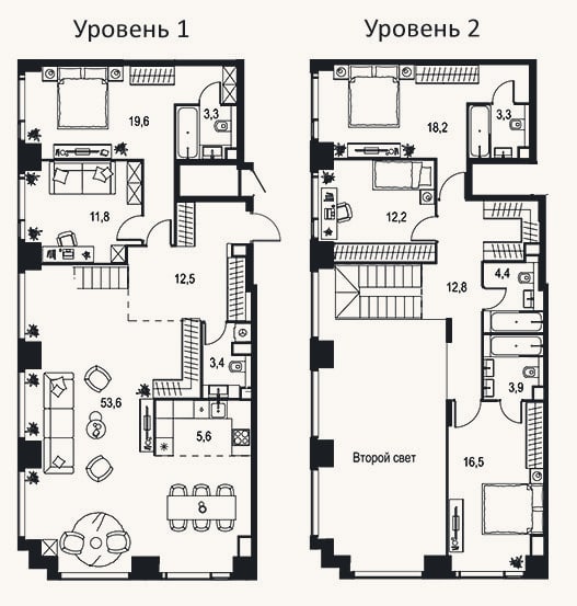 Планировка: 4+ к, 181,1 м²