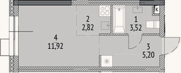 Планировка: Студия, 23,5 м²