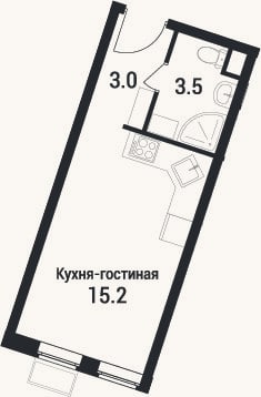 Планировка: Студия, 21,5 м²