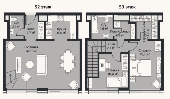 Планировка: 3-к, 82,7 м²