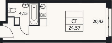 Планировка: Студия, 24,6 м²