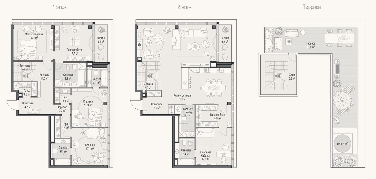 Планировка: 4+ к, 255,4 м²