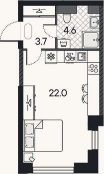 Планировка: Студия, 30,3 м²