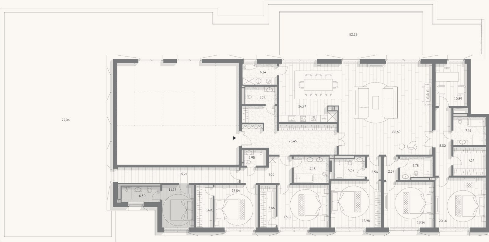 Планировка: 4+ к, 295,4 м²