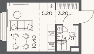 Планировка: Студия, 22,5 м²