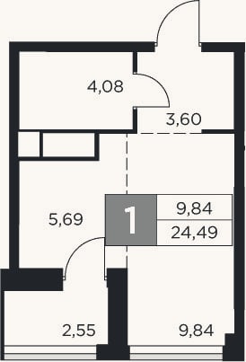 Планировка: Студия, 23,2 м²