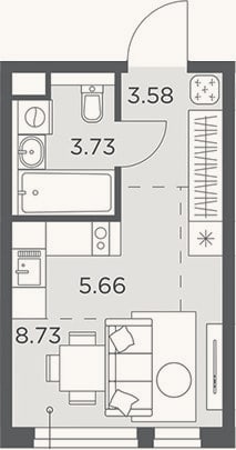 Планировка: Студия, 21,7 м²