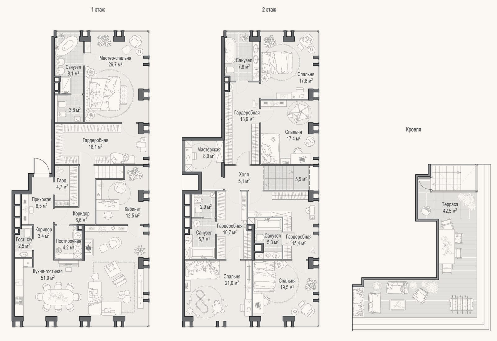 Планировка: 4+ к, 288,6 м²