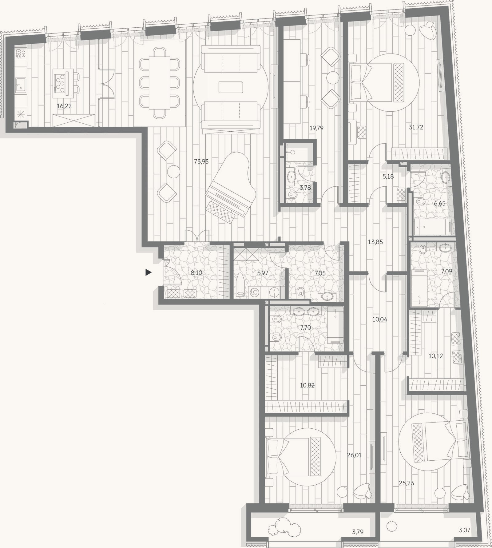 Планировка: 4+ к, 289,3 м²