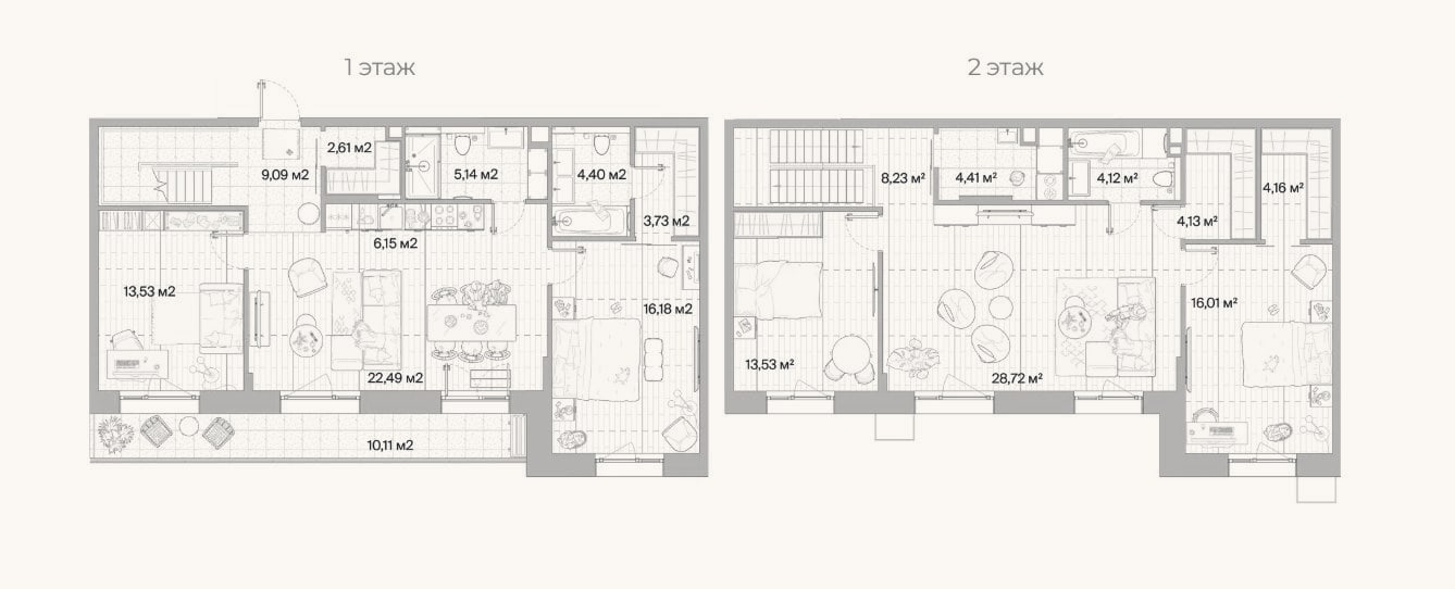 Планировка: 4+ к, 164,6 м²