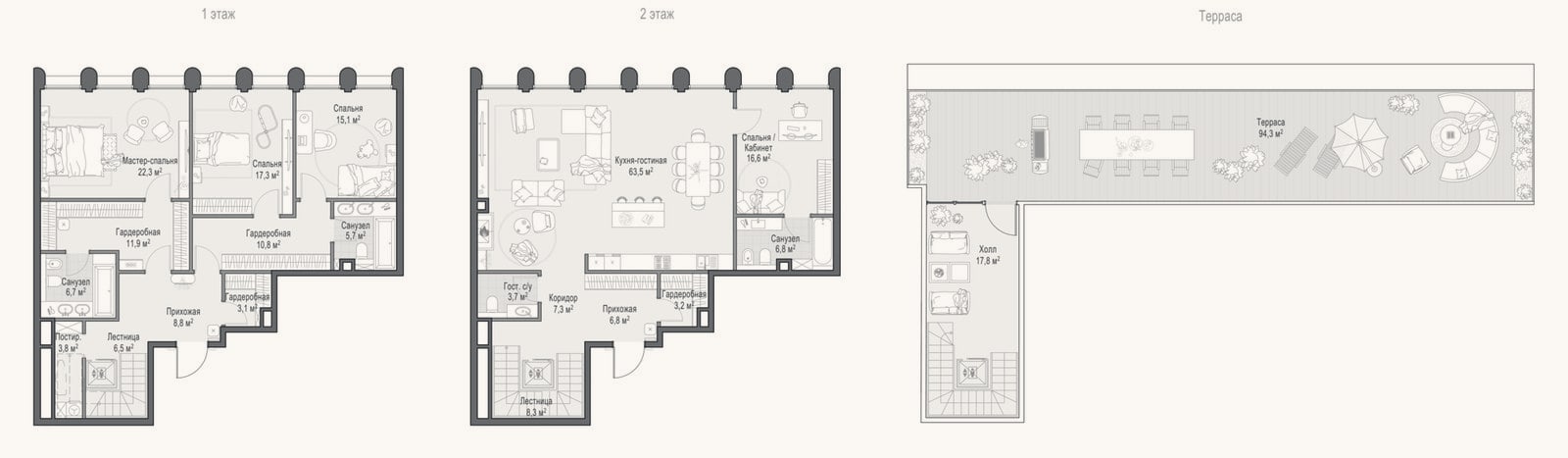 Планировка: 4+ к, 227,9 м²