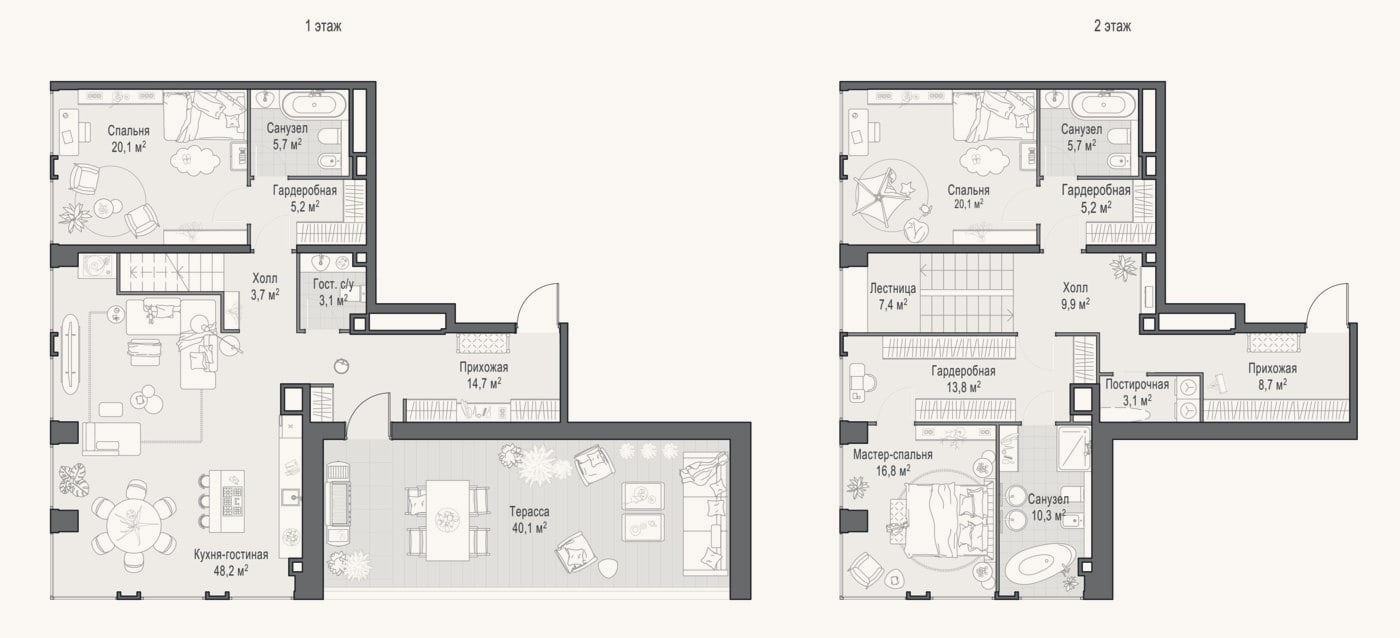 Планировка: 4+ к, 202,5 м²