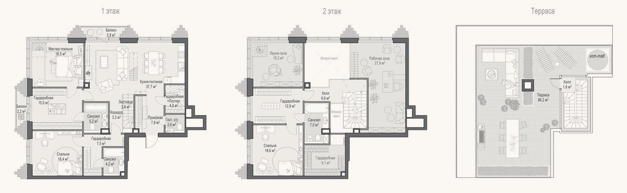Планировка: 4+ к, 168,4 м²