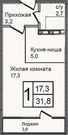 Планировка: Студия, 28,2 м²