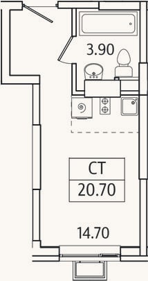 Планировка: Студия, 20,7 м²
