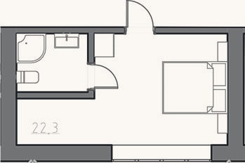 Планировка: Студия, 40 м²