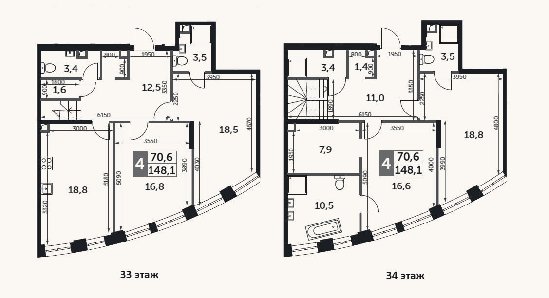 Планировка: 4+ к, 148,1 м²