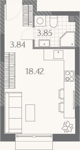 Планировка: Студия, 26,1 м²
