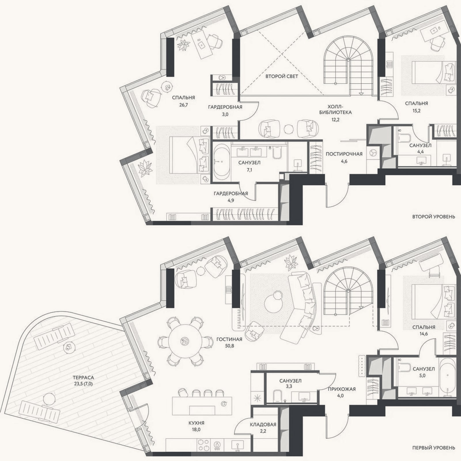 Планировка: 4+ к, 176,7 м²