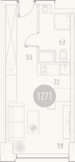 Планировка: Студия, 26,7 м²
