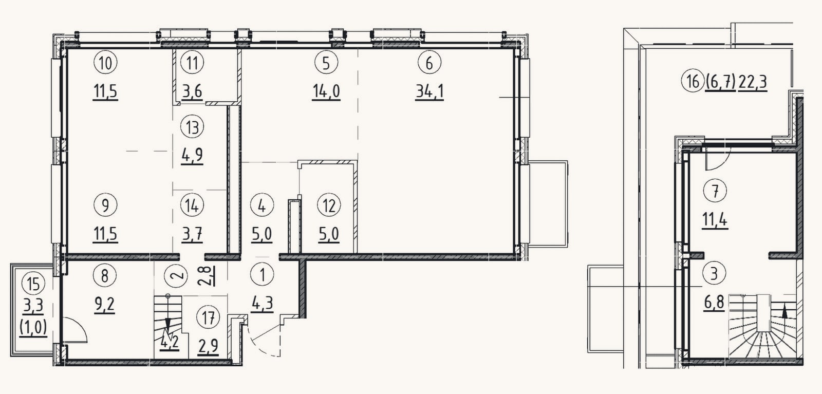 Планировка: 3-к, 130,6 м²