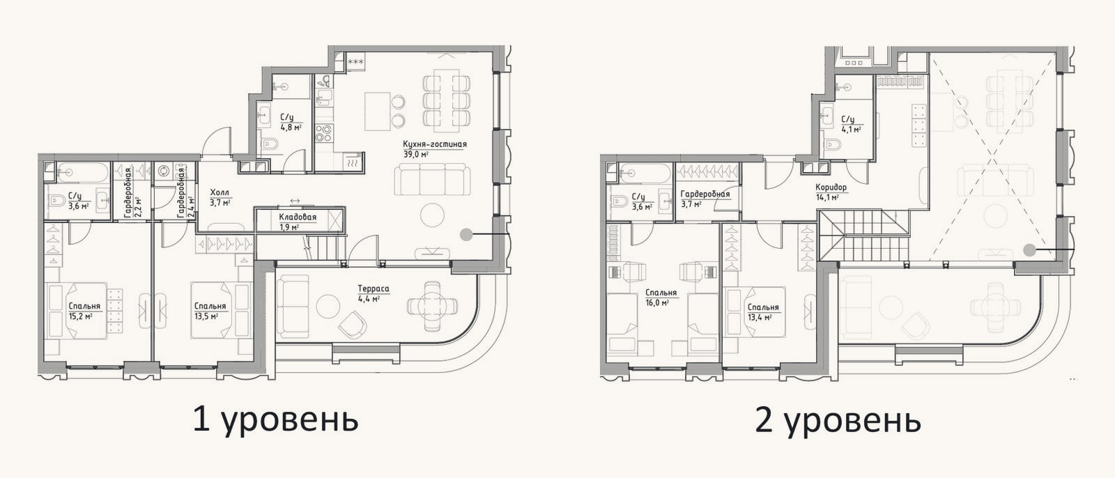Планировка: 4+ к, 135,3 м²